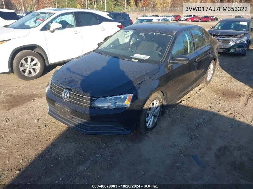 2015 Volkswagen Jetta 1.8T Se VIN: 3VWD17AJ7FM353322 Lot: 40679903