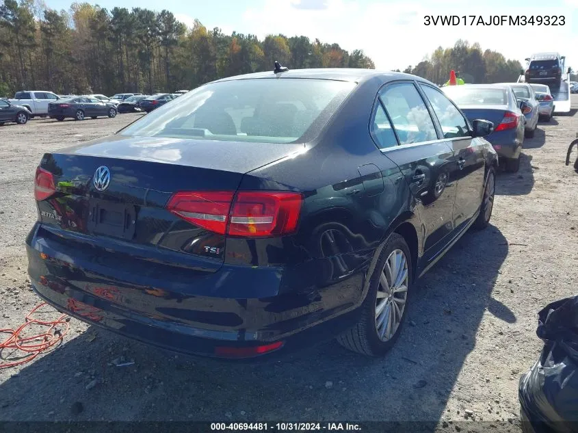 2015 Volkswagen Jetta 1.8T Se VIN: 3VWD17AJ0FM349323 Lot: 40694481