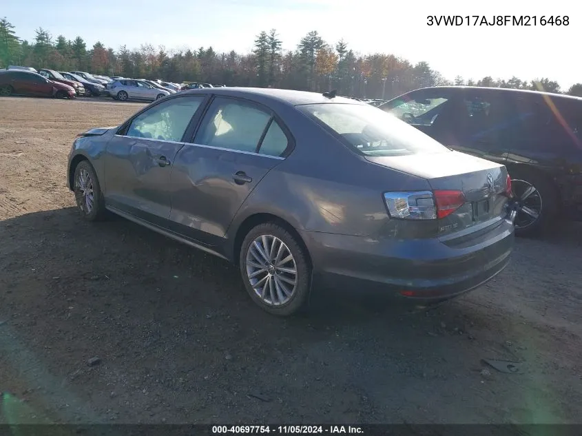 2015 Volkswagen Jetta 1.8T Se VIN: 3VWD17AJ8FM216468 Lot: 40697754