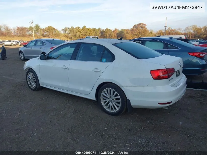 2015 Volkswagen Jetta 1.8T Se VIN: 3VWD17AJ4FM273847 Lot: 40699071