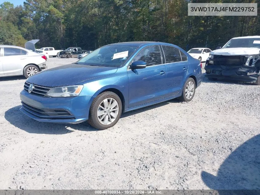 2015 Volkswagen Jetta 1.8T Se VIN: 3VWD17AJ4FM229752 Lot: 40700934