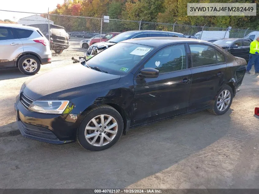 2015 Volkswagen Jetta 1.8T Se VIN: 3VWD17AJ4FM282449 Lot: 40702137