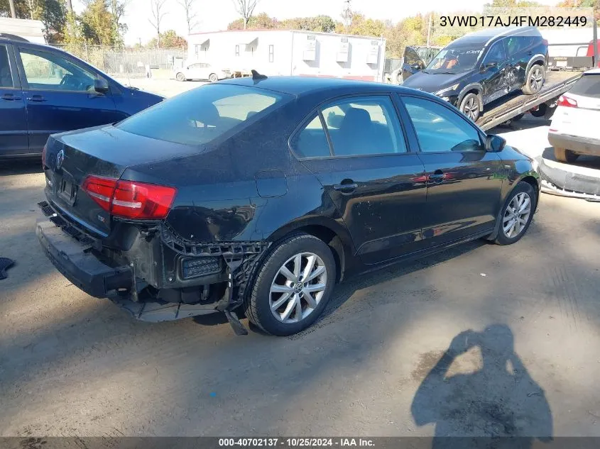 2015 Volkswagen Jetta 1.8T Se VIN: 3VWD17AJ4FM282449 Lot: 40702137