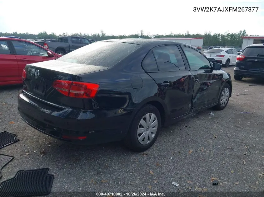 2015 Volkswagen Jetta 2.0L S VIN: 3VW2K7AJXFM267877 Lot: 40710082