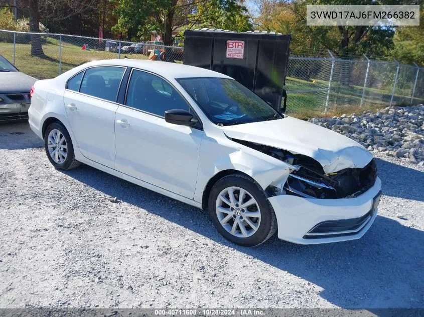 2015 Volkswagen Jetta 1.8T Se VIN: 3VWD17AJ6FM266382 Lot: 40711608