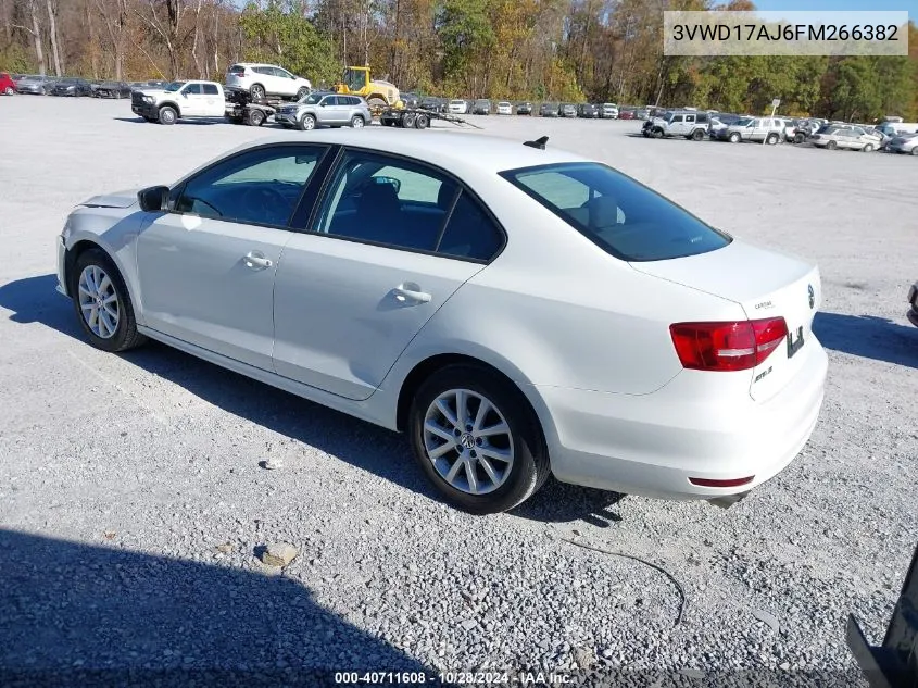 2015 Volkswagen Jetta 1.8T Se VIN: 3VWD17AJ6FM266382 Lot: 40711608