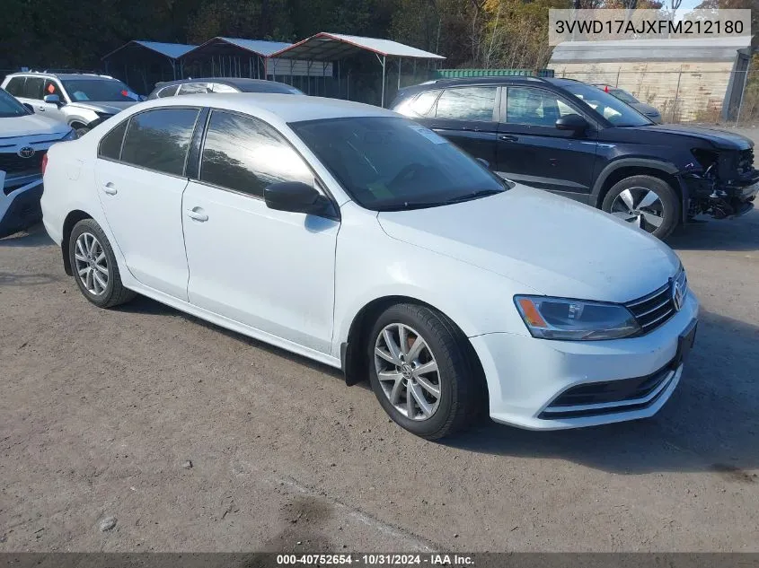 2015 Volkswagen Jetta 1.8T Se VIN: 3VWD17AJXFM212180 Lot: 40752654