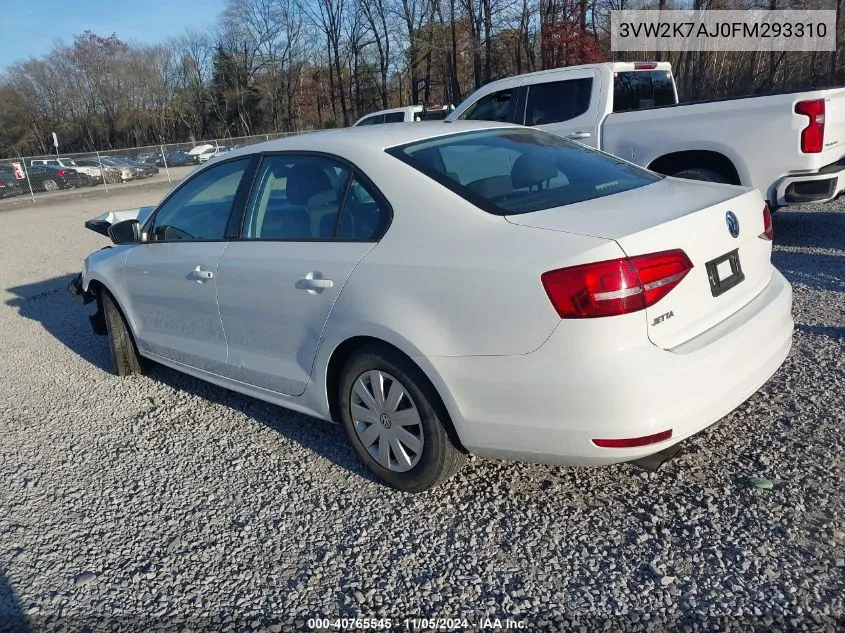 3VW2K7AJ0FM293310 2015 Volkswagen Jetta 2.0L S