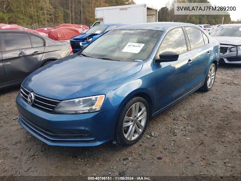 2015 Volkswagen Jetta 2.0L Tdi S VIN: 3VWLA7AJ7FM289200 Lot: 40786151