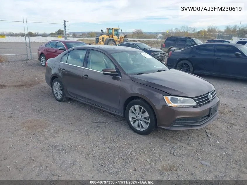 2015 Volkswagen Jetta 1.8T Se VIN: 3VWD07AJ3FM230619 Lot: 40797338