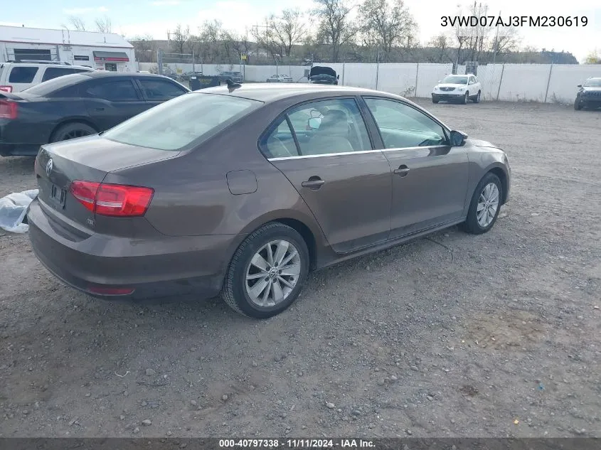 2015 Volkswagen Jetta 1.8T Se VIN: 3VWD07AJ3FM230619 Lot: 40797338