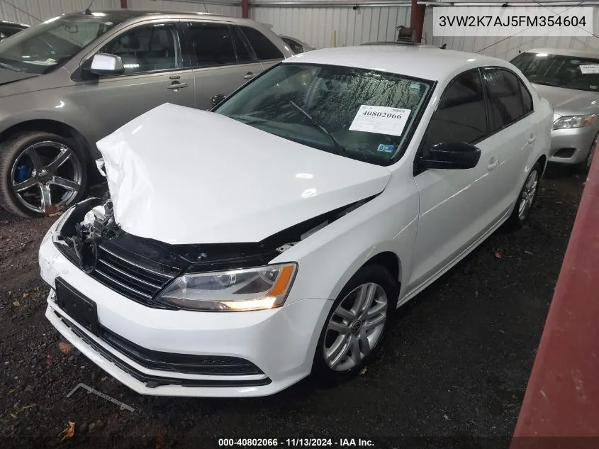 3VW2K7AJ5FM354604 2015 Volkswagen Jetta 2.0L S