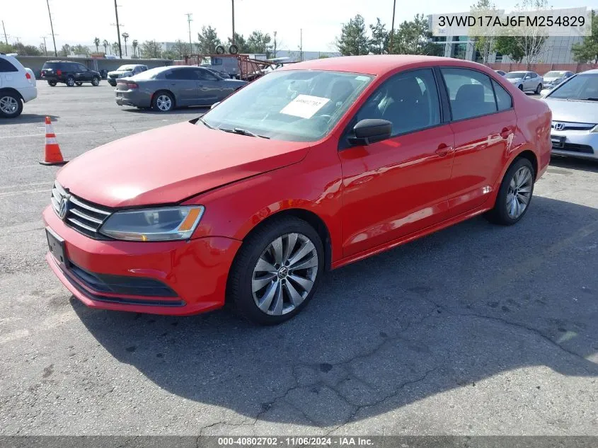 2015 Volkswagen Jetta 1.8T Se VIN: 3VWD17AJ6FM254829 Lot: 40802702