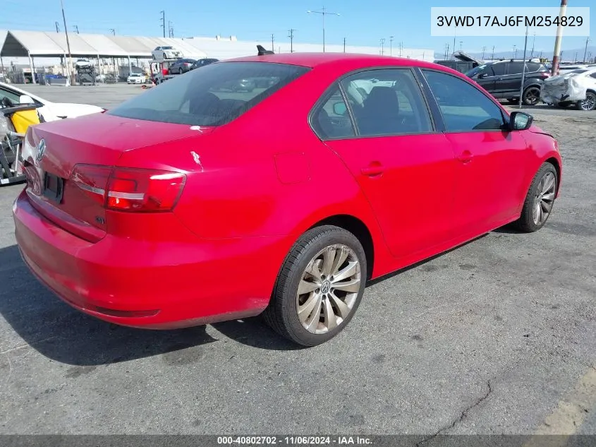 2015 Volkswagen Jetta 1.8T Se VIN: 3VWD17AJ6FM254829 Lot: 40802702