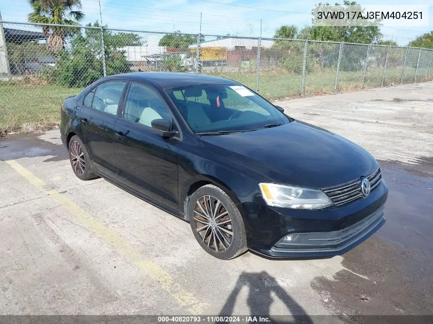 3VWD17AJ3FM404251 2015 Volkswagen Jetta 1.8T Sport