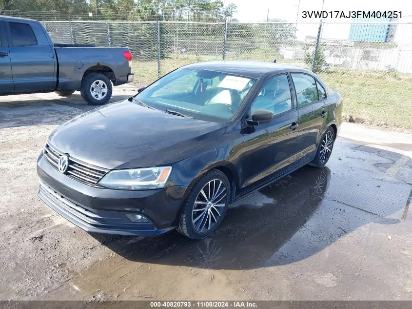 3VWD17AJ3FM404251 2015 Volkswagen Jetta 1.8T Sport