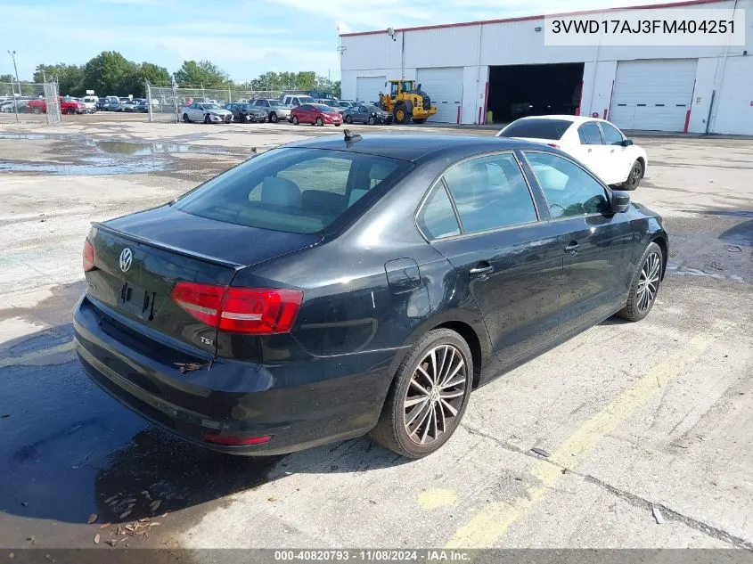 3VWD17AJ3FM404251 2015 Volkswagen Jetta 1.8T Sport