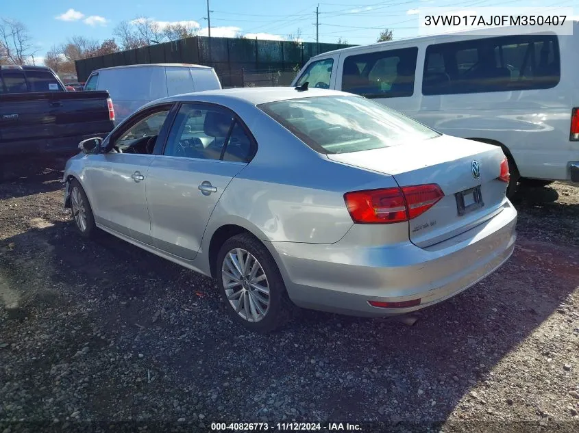 2015 Volkswagen Jetta 1.8T Se VIN: 3VWD17AJ0FM350407 Lot: 40826773