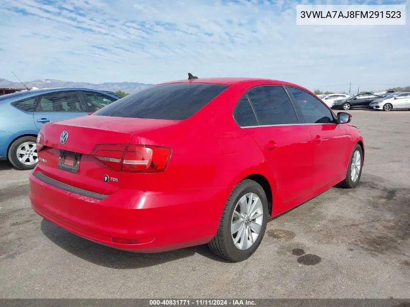 2015 Volkswagen Jetta Tdi VIN: 3VWLA7AJ8FM291523 Lot: 40831771