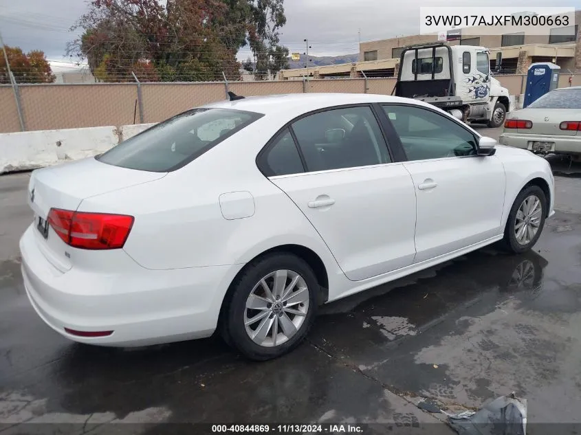 2015 Volkswagen Jetta 1.8T Se VIN: 3VWD17AJXFM300663 Lot: 40844869