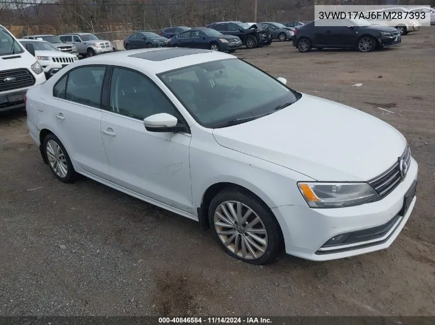 2015 Volkswagen Jetta 1.8T Se VIN: 3VWD17AJ6FM287393 Lot: 40846584