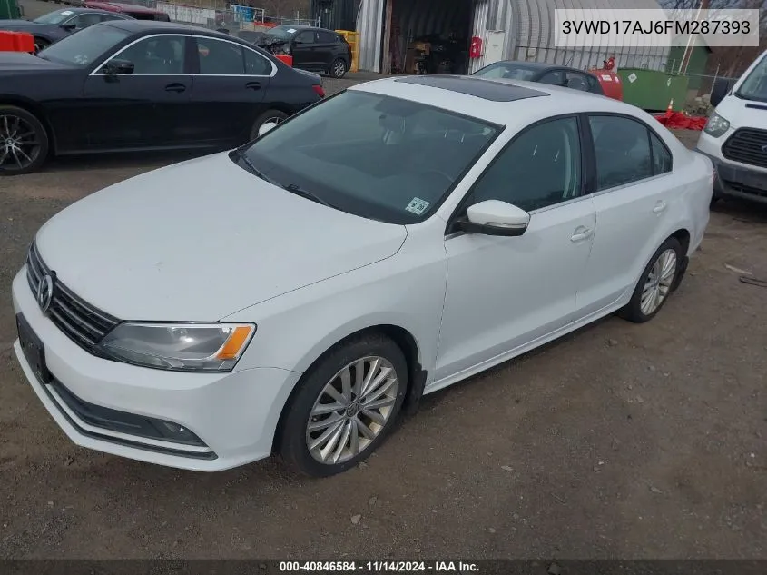 2015 Volkswagen Jetta 1.8T Se VIN: 3VWD17AJ6FM287393 Lot: 40846584