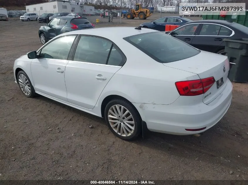 2015 Volkswagen Jetta 1.8T Se VIN: 3VWD17AJ6FM287393 Lot: 40846584