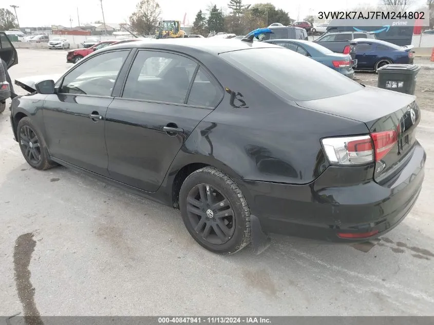 3VW2K7AJ7FM244802 2015 Volkswagen Jetta 2.0L S