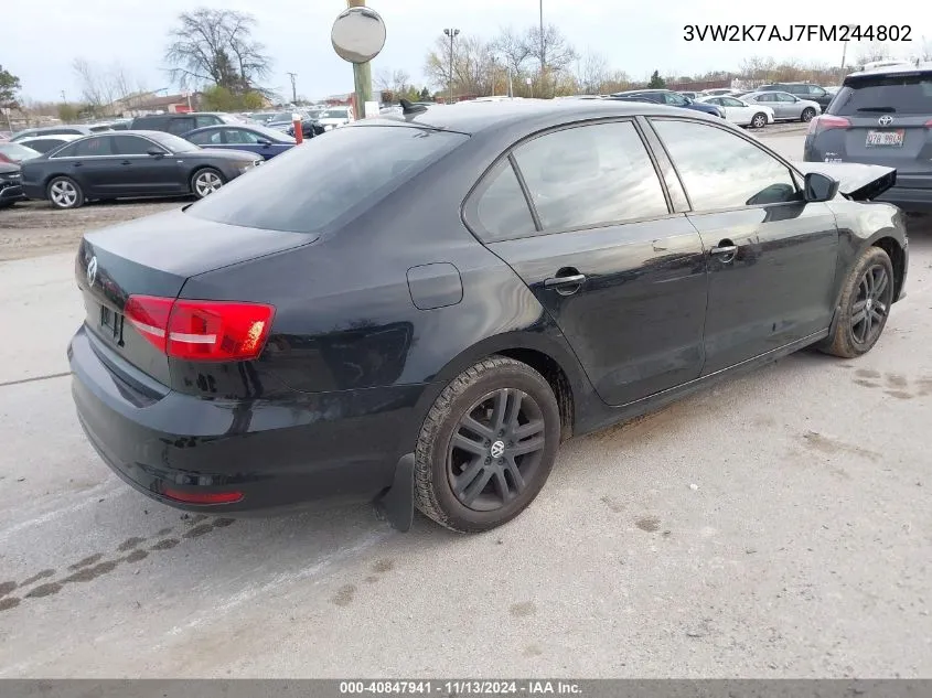 3VW2K7AJ7FM244802 2015 Volkswagen Jetta 2.0L S