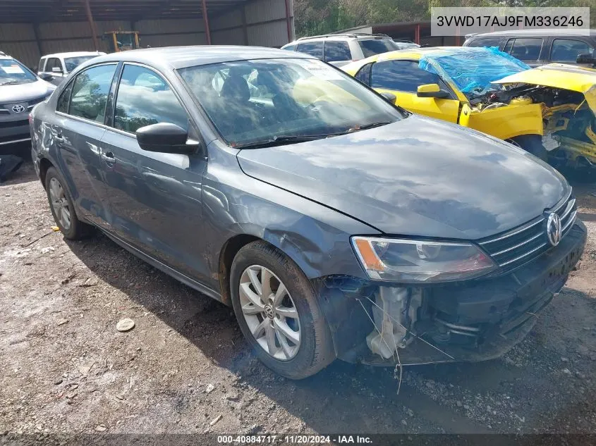 2015 Volkswagen Jetta 1.8T Se VIN: 3VWD17AJ9FM336246 Lot: 40884717