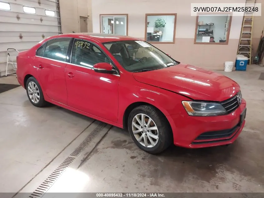 2015 Volkswagen Jetta 1.8T Se VIN: 3VWD07AJ2FM258248 Lot: 40895432