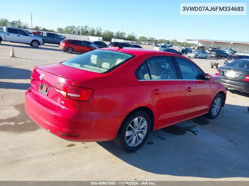 2015 Volkswagen Jetta 1.8T Se VIN: 3VWD07AJ6FM334683 Lot: 40901550