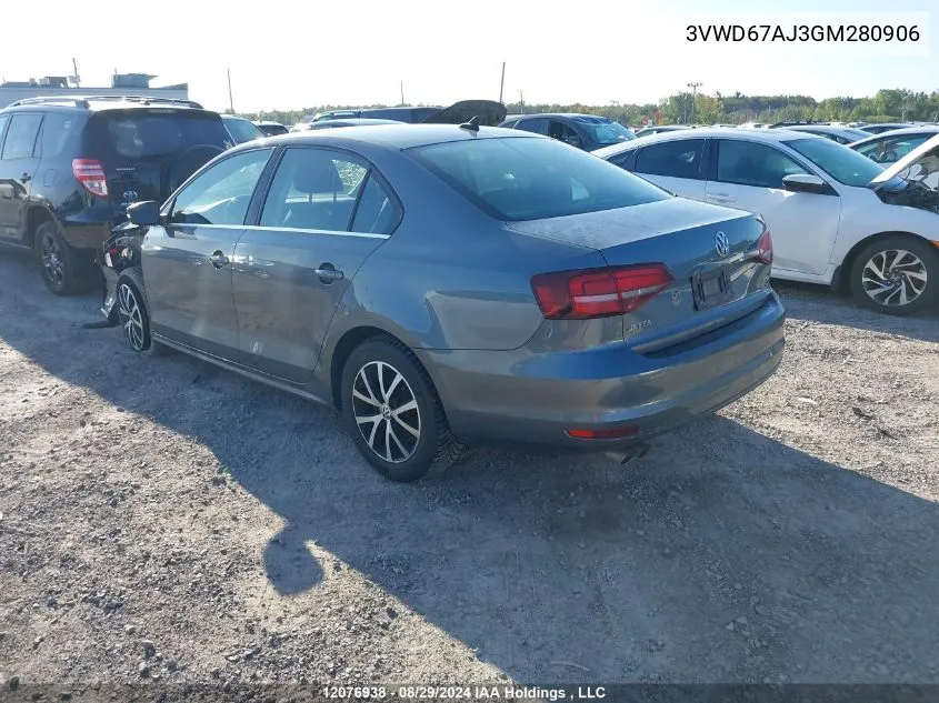 3VWD67AJ3GM280906 2016 Volkswagen Jetta Se