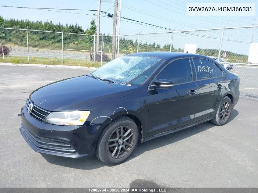 3VW267AJ4GM366331 2016 Volkswagen Jetta Sedan