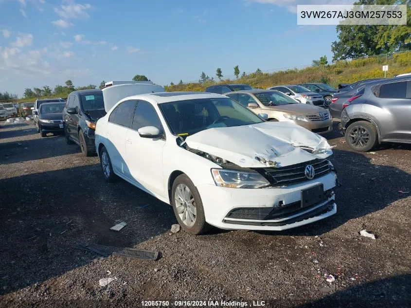 3VW267AJ3GM257553 2016 Volkswagen Jetta S