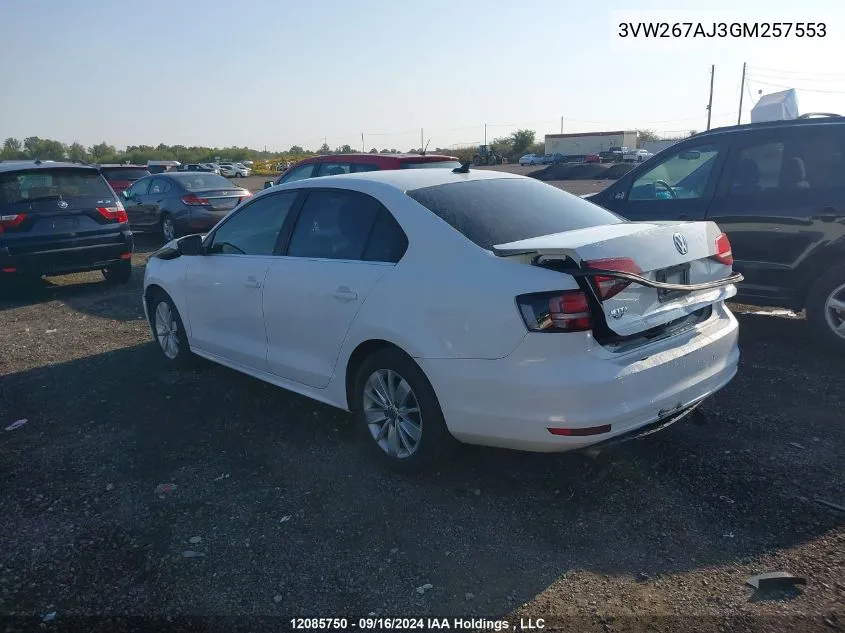 3VW267AJ3GM257553 2016 Volkswagen Jetta S