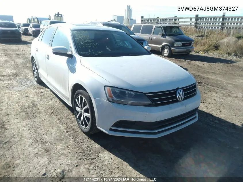 2016 Volkswagen Jetta Se VIN: 3VWD67AJ8GM374327 Lot: 12114231