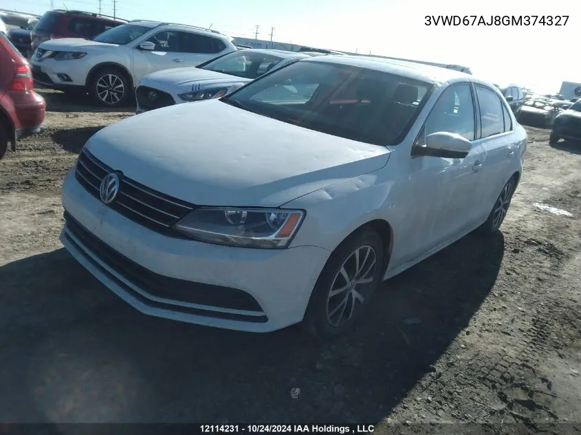 2016 Volkswagen Jetta Se VIN: 3VWD67AJ8GM374327 Lot: 12114231