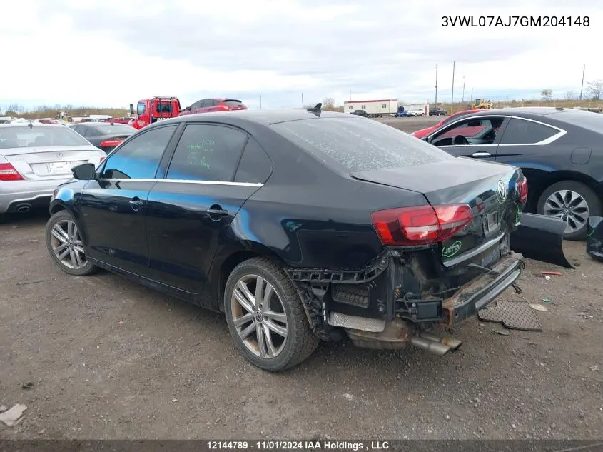 3VWL07AJ7GM204148 2016 Volkswagen Jetta Sedan