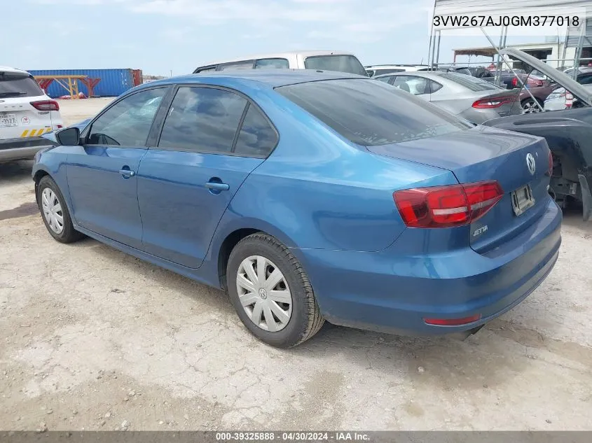 3VW267AJ0GM377018 2016 Volkswagen Jetta 1.4T S