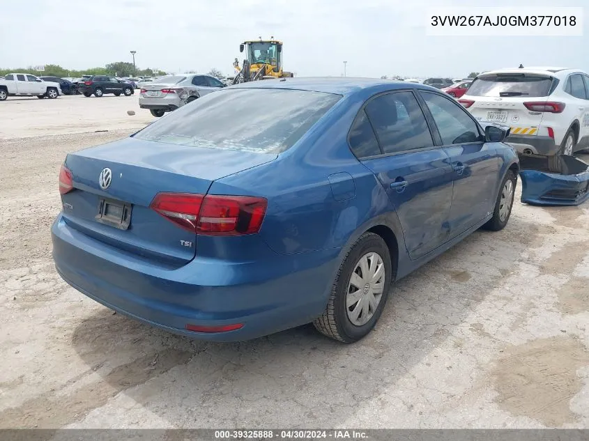 3VW267AJ0GM377018 2016 Volkswagen Jetta 1.4T S