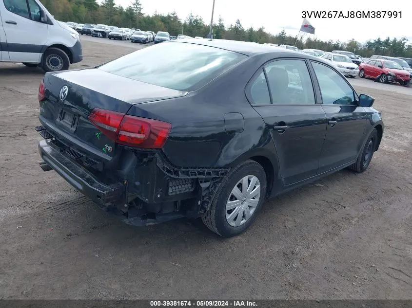 3VW267AJ8GM387991 2016 Volkswagen Jetta 1.4T S