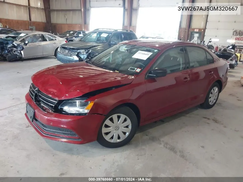 2016 Volkswagen Jetta 1.4T S VIN: 3VW267AJ5GM320667 Lot: 39768660