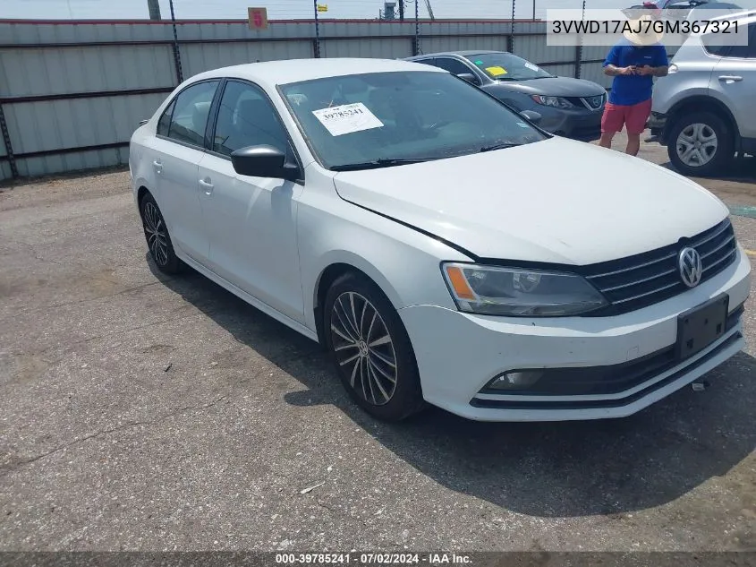 2016 Volkswagen Jetta 1.8T Sport VIN: 3VWD17AJ7GM367321 Lot: 39785241