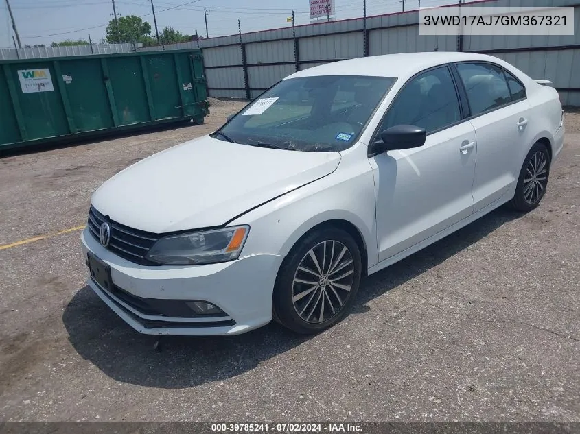 3VWD17AJ7GM367321 2016 Volkswagen Jetta 1.8T Sport