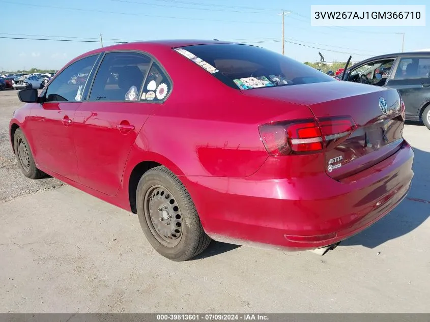 3VW267AJ1GM366710 2016 Volkswagen Jetta 1.4T S