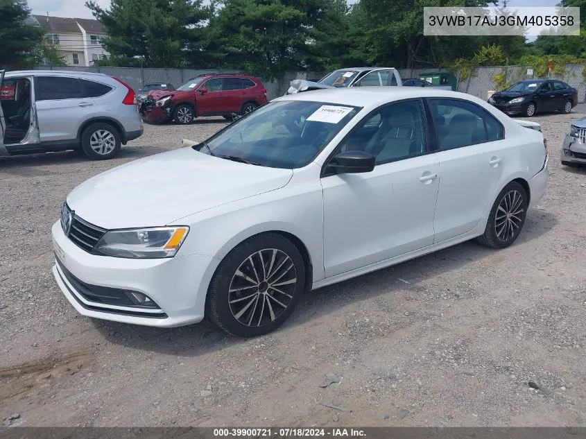 2016 Volkswagen Jetta 1.8T Sport VIN: 3VWB17AJ3GM405358 Lot: 39900721