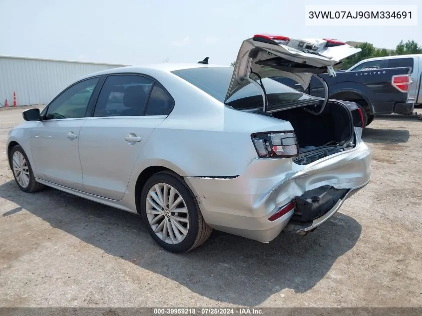 3VWL07AJ9GM334691 2016 Volkswagen Jetta 1.8T Sel