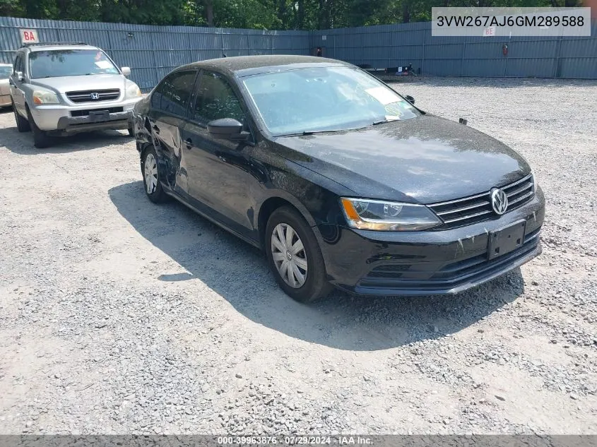 2016 Volkswagen Jetta 1.4T S VIN: 3VW267AJ6GM289588 Lot: 39963876