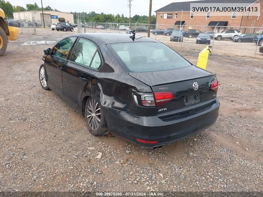 2016 Volkswagen Jetta 1.8T Sport VIN: 3VWD17AJ0GM391413 Lot: 39975305